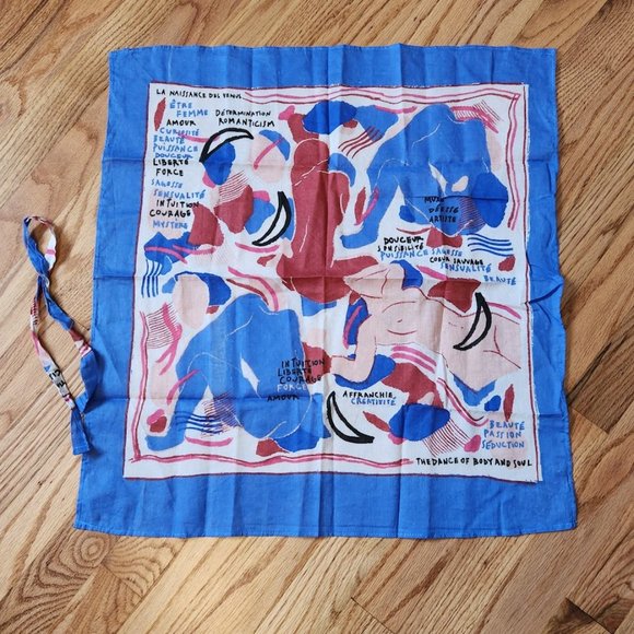 Sezane Accessories - Sezane Blue Pink Miza Scarf Birth of Venus